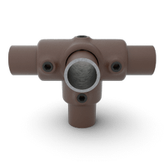 Buiskoppeling T-stuk met zij-uitgang - vintage bruin-B / 26,9 mm